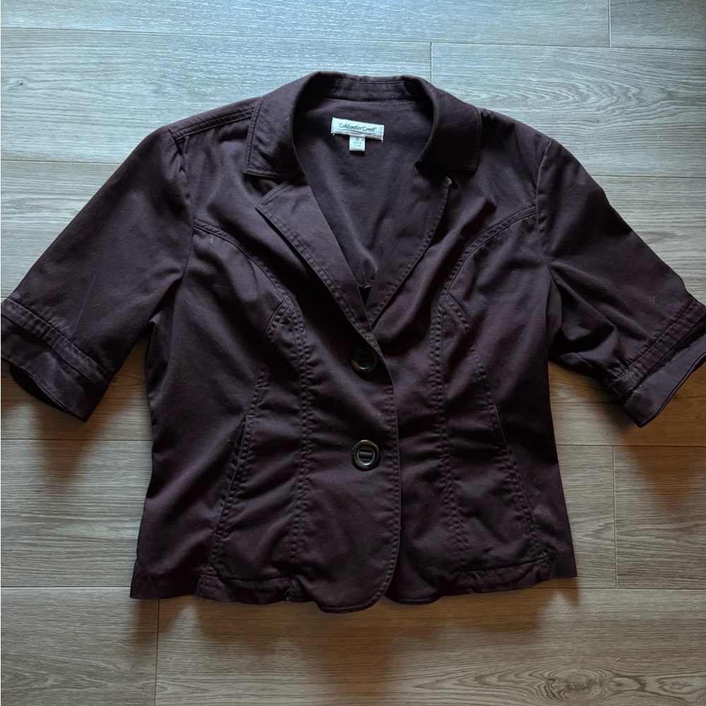 Coldwater Creek Women's Brown Short Sleeve Blazer